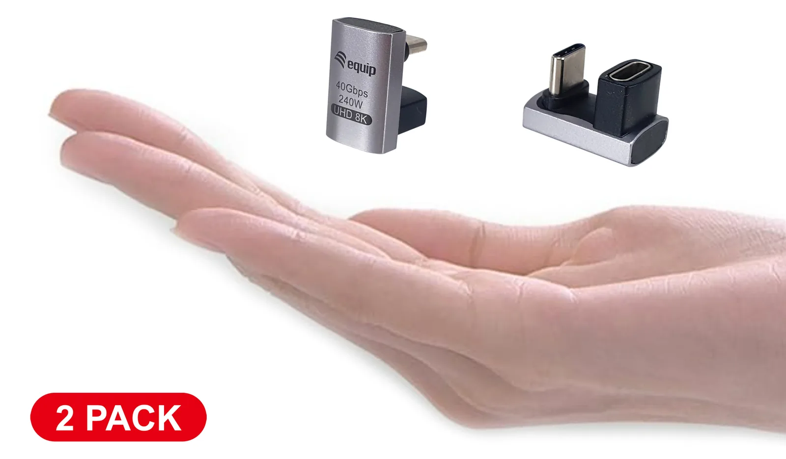 Equip Adapter USB 4.0 -> USB-C 40Gbps 240W PD 2er-Pack gr - Adapter, Ansicht 3