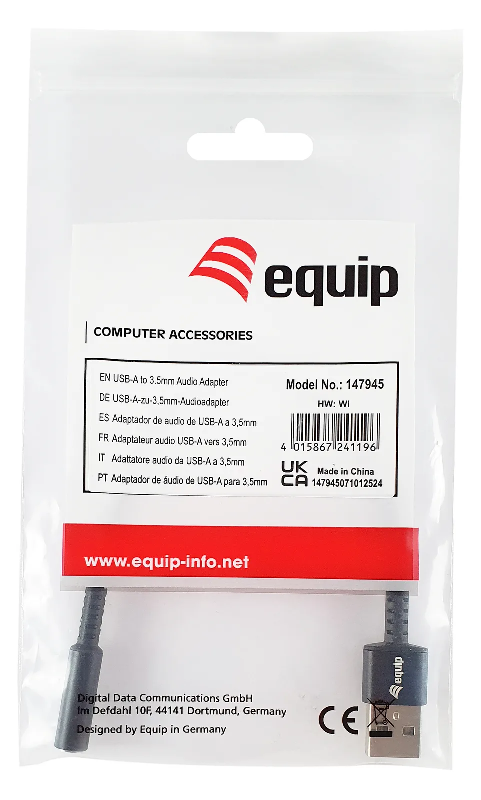 Equip Adapter USB-A-> St/Bu DAC beige - Adapter - Digital/Daten, Ansicht 2