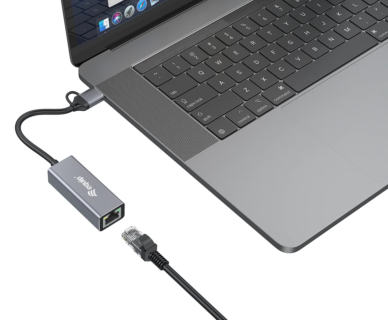 Equip Adapter USB-C -> RJ45 10/100/1000/2500 Mbps+ USB-a - Adapter - Digital/Daten, Ansicht 4