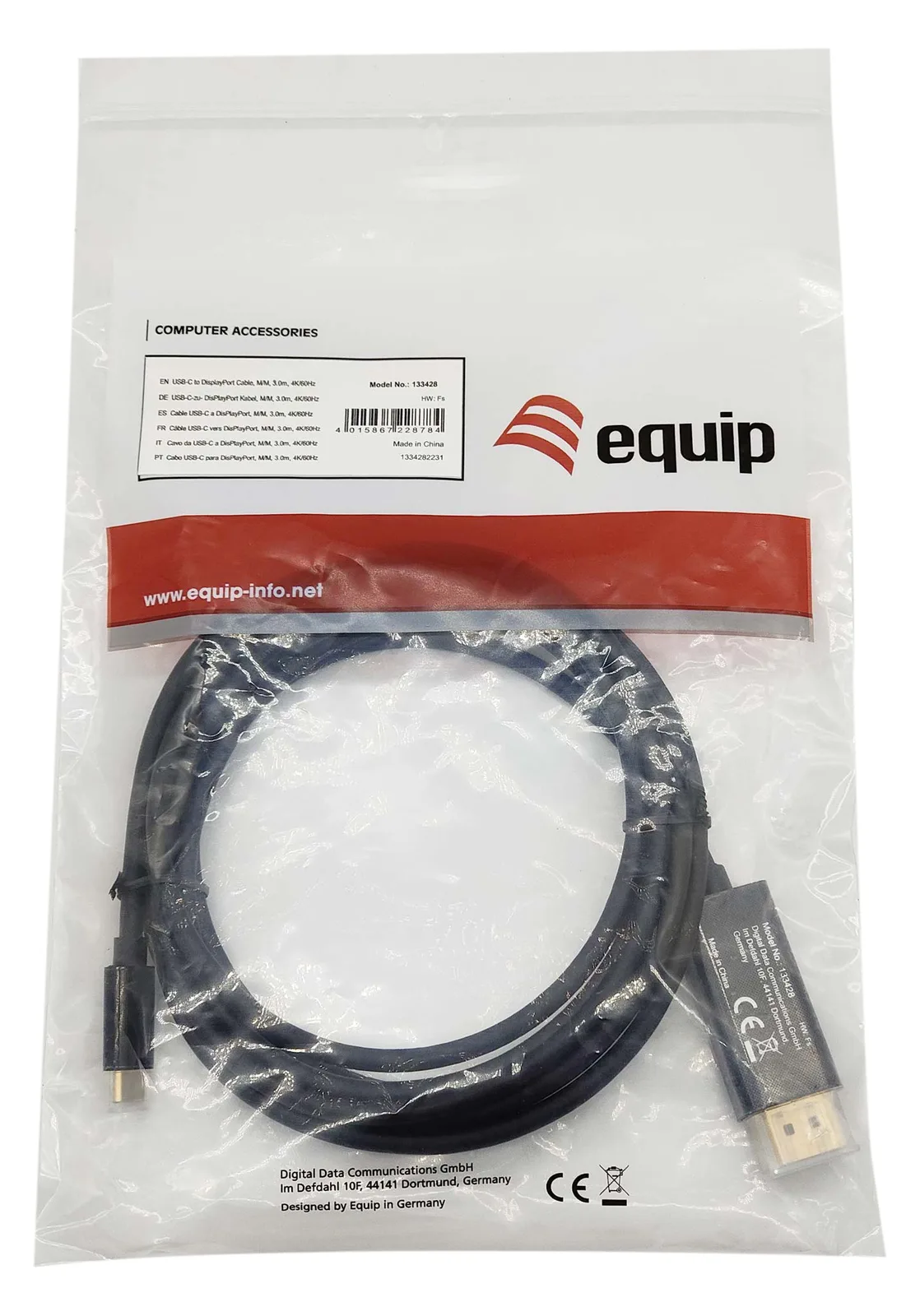 Equip Adapterkabel - 24 pin USB-C (M) zu DisplayPort (M), Ansicht 4