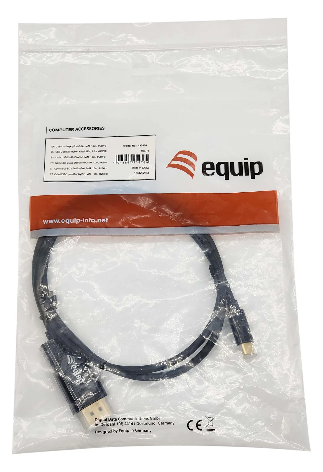 Equip Adapterkabel - 24 pin USB-C (M) zu DisplayPort (M), Ansicht 4