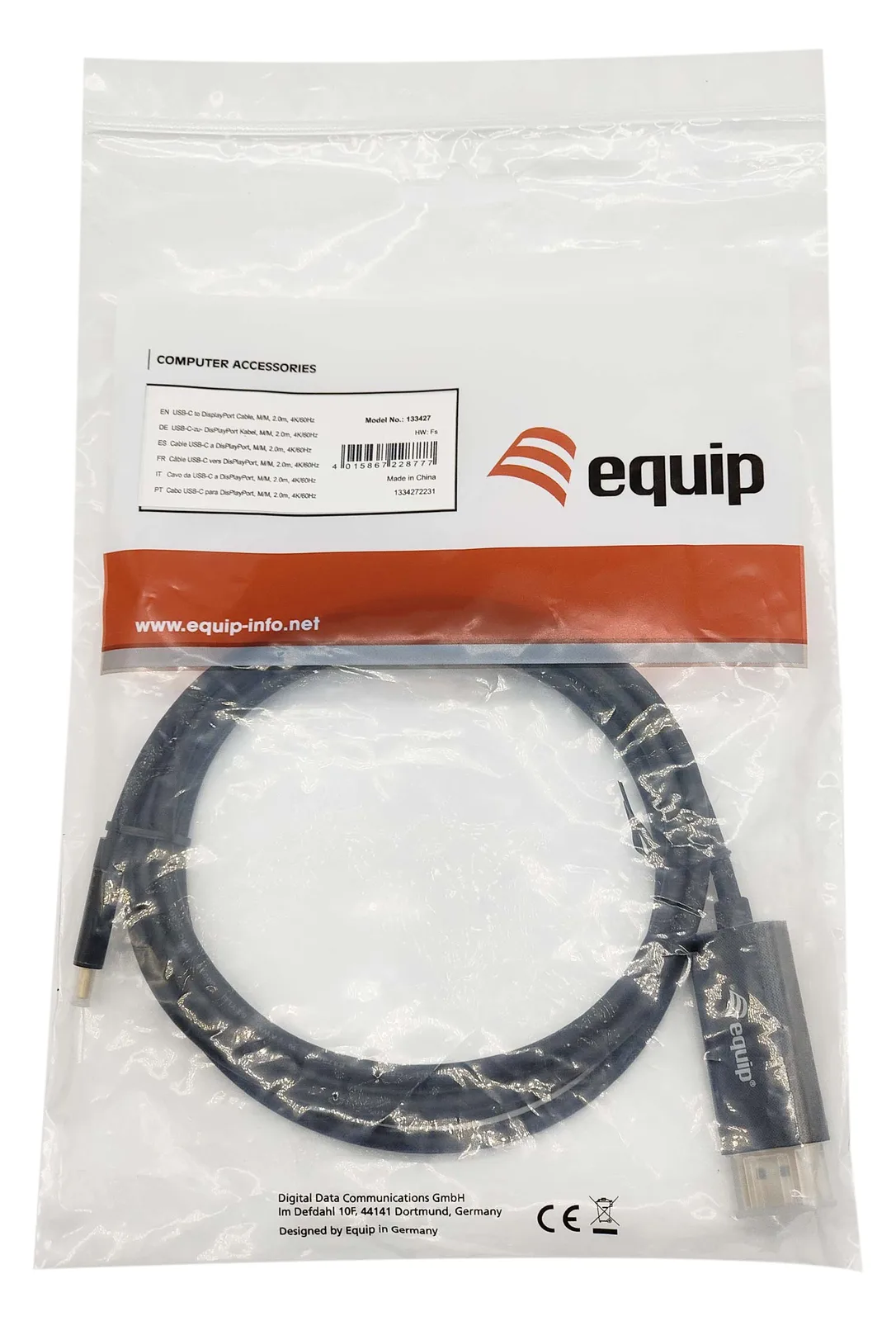 Equip Adapterkabel - 24 pin USB-C (M) zu DisplayPort (M), Ansicht 4