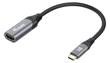 Equip Adapterkabel - 24 pin USB-C männlich zu HDMI weiblich - 15 cm - Grau - 1080p-Unterstützung, 8K UHD (7680 x 4320) von LumaTech