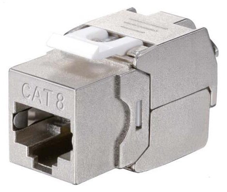 Equip Cat 8.1 Geschirmte Keystone-Buchse - werkzeugfrei - 8 Stück/Packung - Flach - Edelstahl - RJ-45 - Weiblich von LumaTech