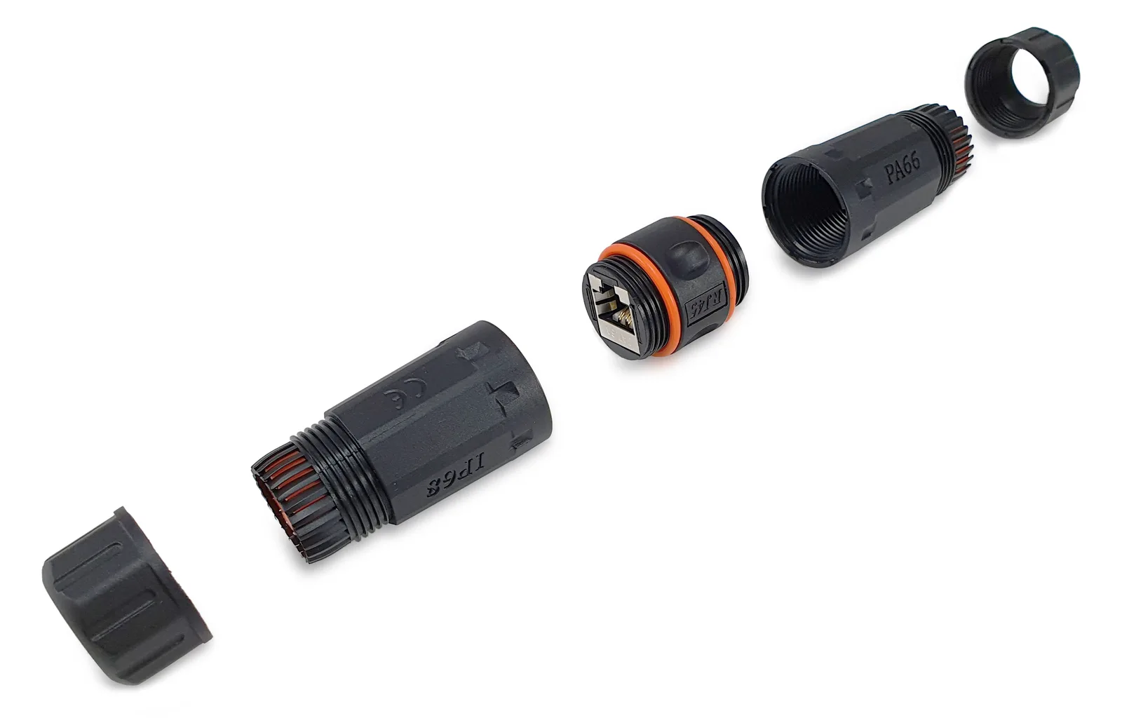 Equip Cat.6 Outdoor RJ45 Inline-Koppler - RJ-45 - RJ-45 - Schwarz - Orange, Ansicht 2