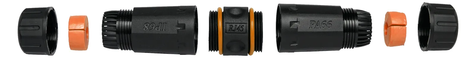 Equip Cat.6 Outdoor RJ45 Inline-Koppler - RJ-45 - RJ-45 - Schwarz - Orange, Ansicht 3