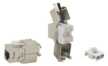 Equip Cat.6A abgeschirmter Keystone Jack werkzeugfrei - Flach - Silber - RJ-45 - LSA - Weiblich - 23/26 von LumaTech