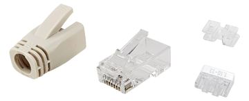 Equip Cat.6A RJ45 Stecker-Satz - 100 Stück pro Packung - RJ-45 - Transparent - Weiß - Cat6a - Gold - 4 g - 48 mm von LumaTech