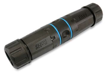 Equip Cat.6A RJ45-Inline-Koppler für den Außenbereich - RJ-45 - RJ-45 - Schwarz - Blau von LumaTech