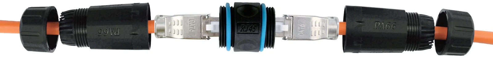 Equip Cat.6A RJ45-Inline-Koppler für den Außenbereich - RJ-45 - RJ-45 - Schwarz - Blau, Ansicht 4