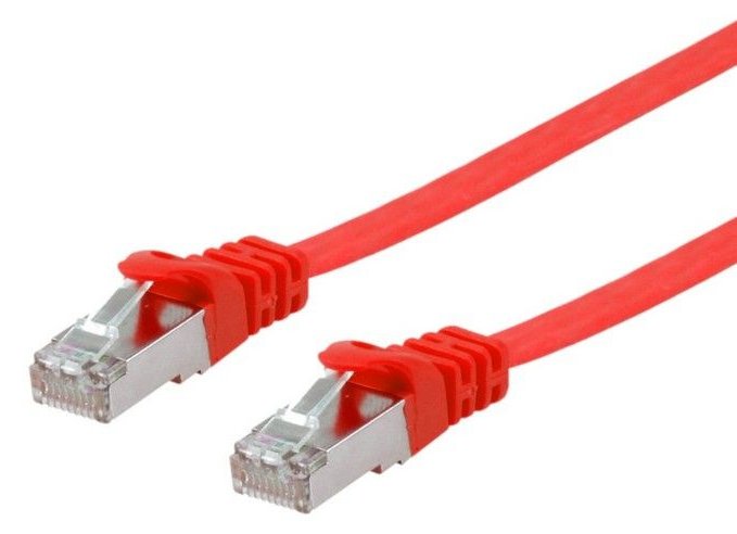 Equip Cat.6A U/FTP Flat Patchkabel - 10m - Rot - 10 m - Cat6a - U/FTP (STP) - RJ-45 - RJ-45 - Rot