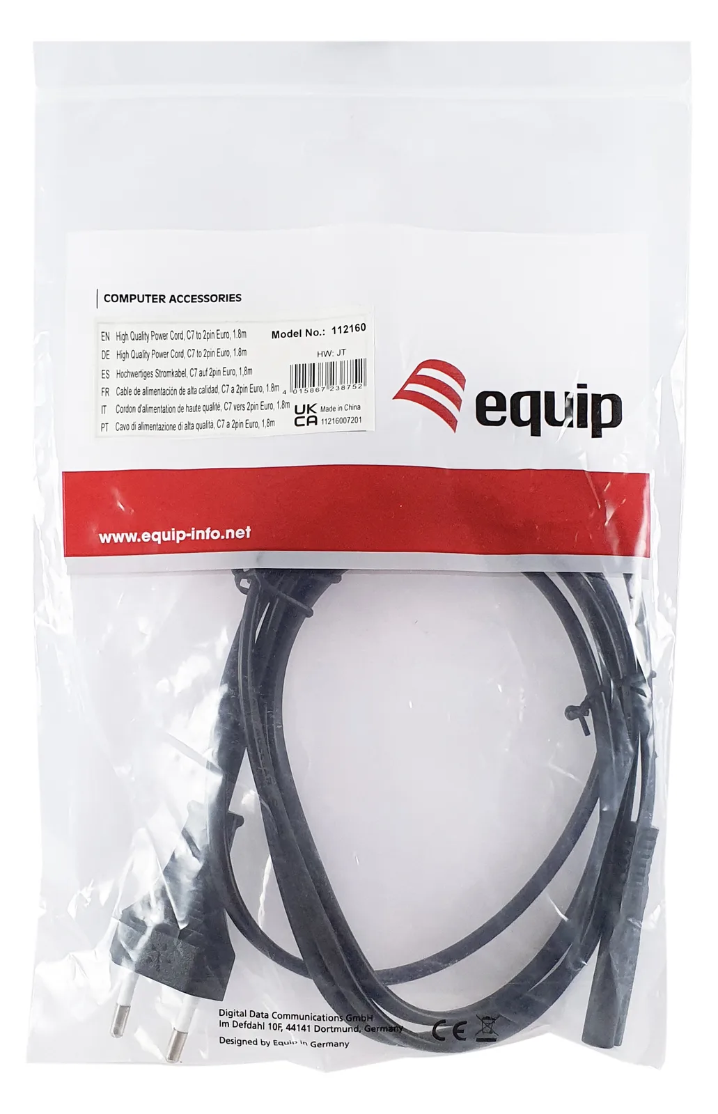 Equip Digital Data - Stromkabel - Eurostecker (M), Ansicht 2