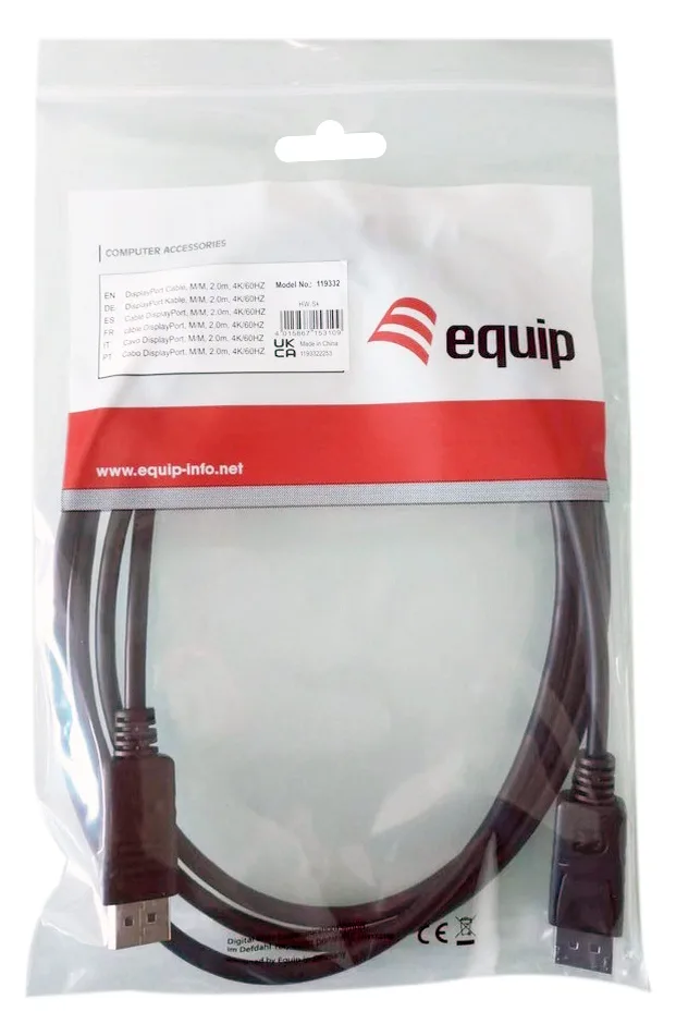 Equip Displayport 1.2 Kabel - 10m - 4K/60Hz - 10 m - DisplayPort - DisplayPort - Männlich - Männlich - 3840 x 2160 Pixel, Ansicht 3