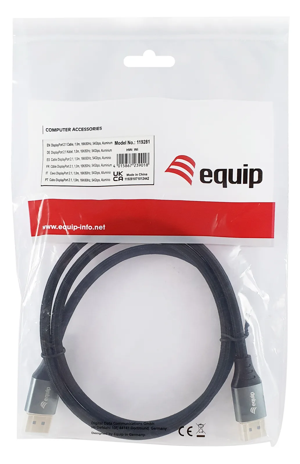 Equip DisplayPort-Kabel - DisplayPort 2.1 (M), Ansicht 3