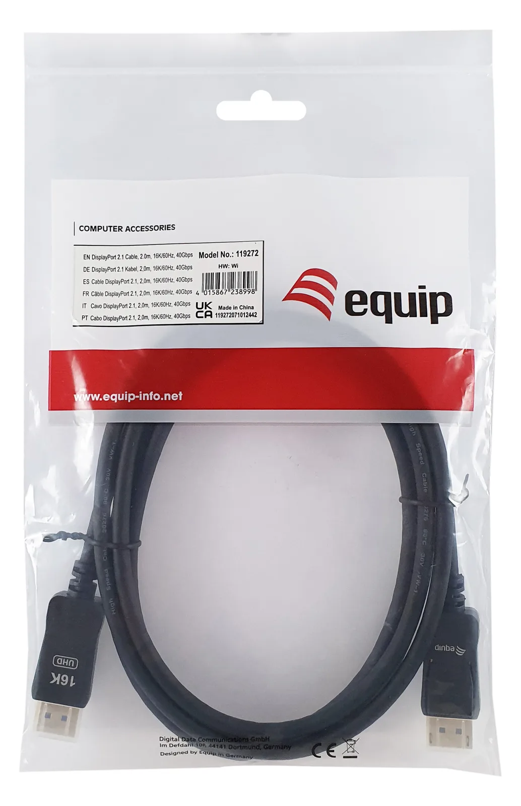 Equip DisplayPort-Kabel - DisplayPort 2.1 (M), Ansicht 3