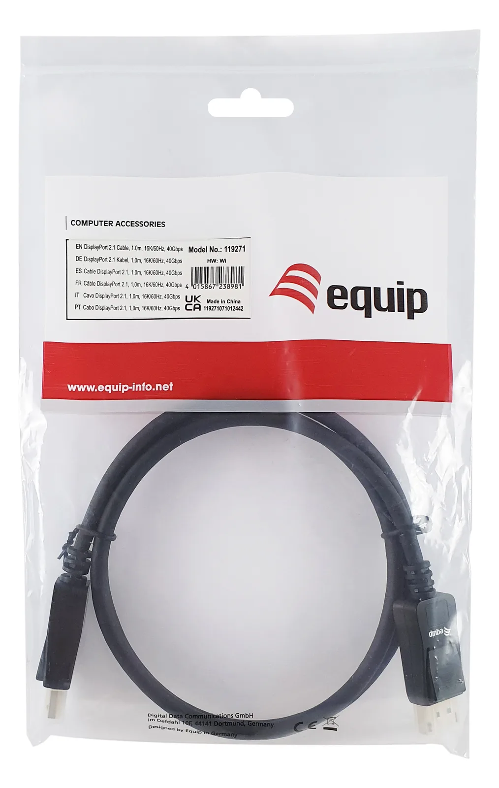Equip DisplayPort-Kabel - DisplayPort 2.1 (M), Ansicht 3