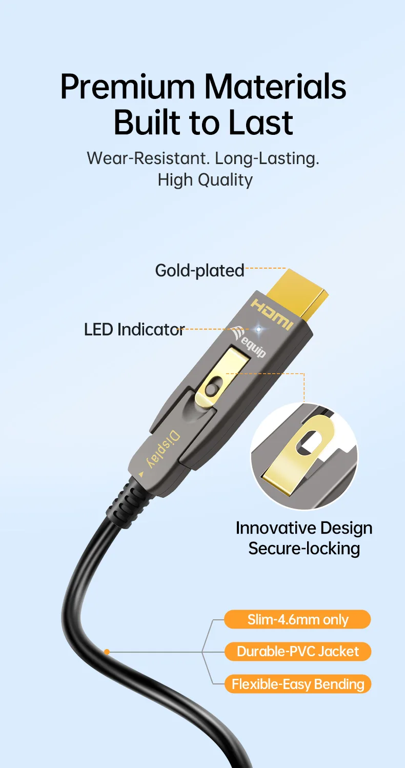 Equip Hdmi HS Ethernet 2.0 D/A D-AOC 4K/60Hz grau - Kabel - Digital/Display/Video, Ansicht 4