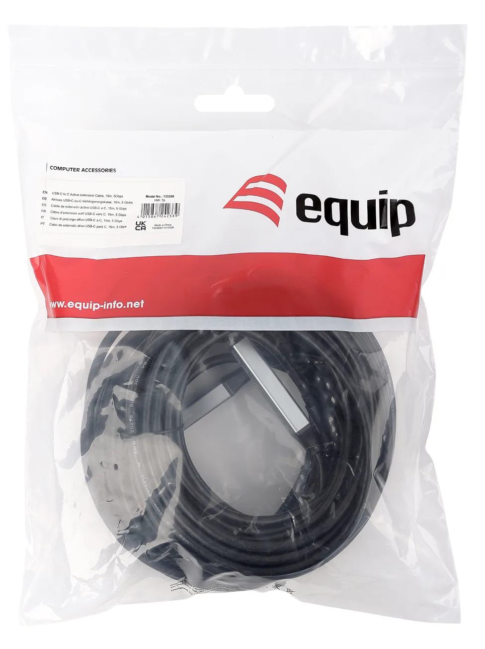 Equip Kabel Usb-C3.2->C Gen1 Akt.Erweit.St/Bu schwarz - Kabel - Digital/Daten, Ansicht 2