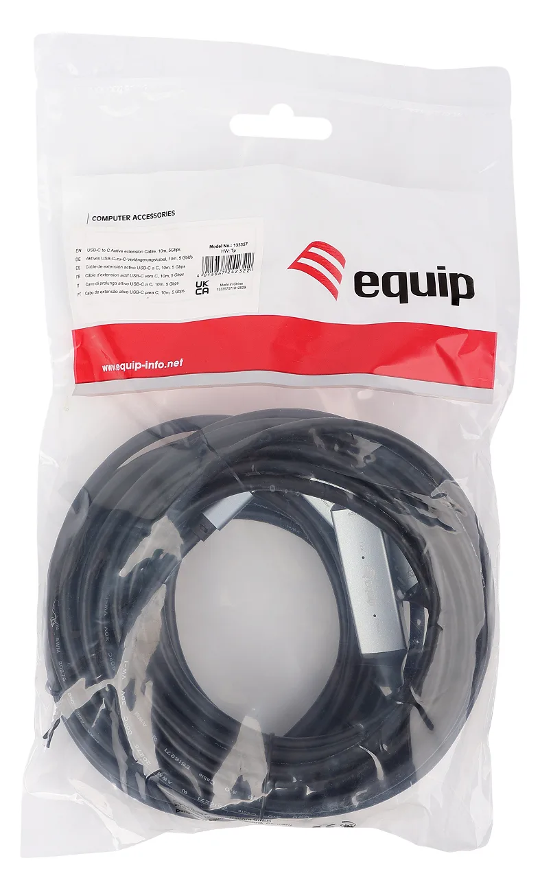 Equip Kabel Usb-C3.2->C Gen1 Akt.Erweit.St/Bu schwarz - Kabel - Digital/Daten, Ansicht 2