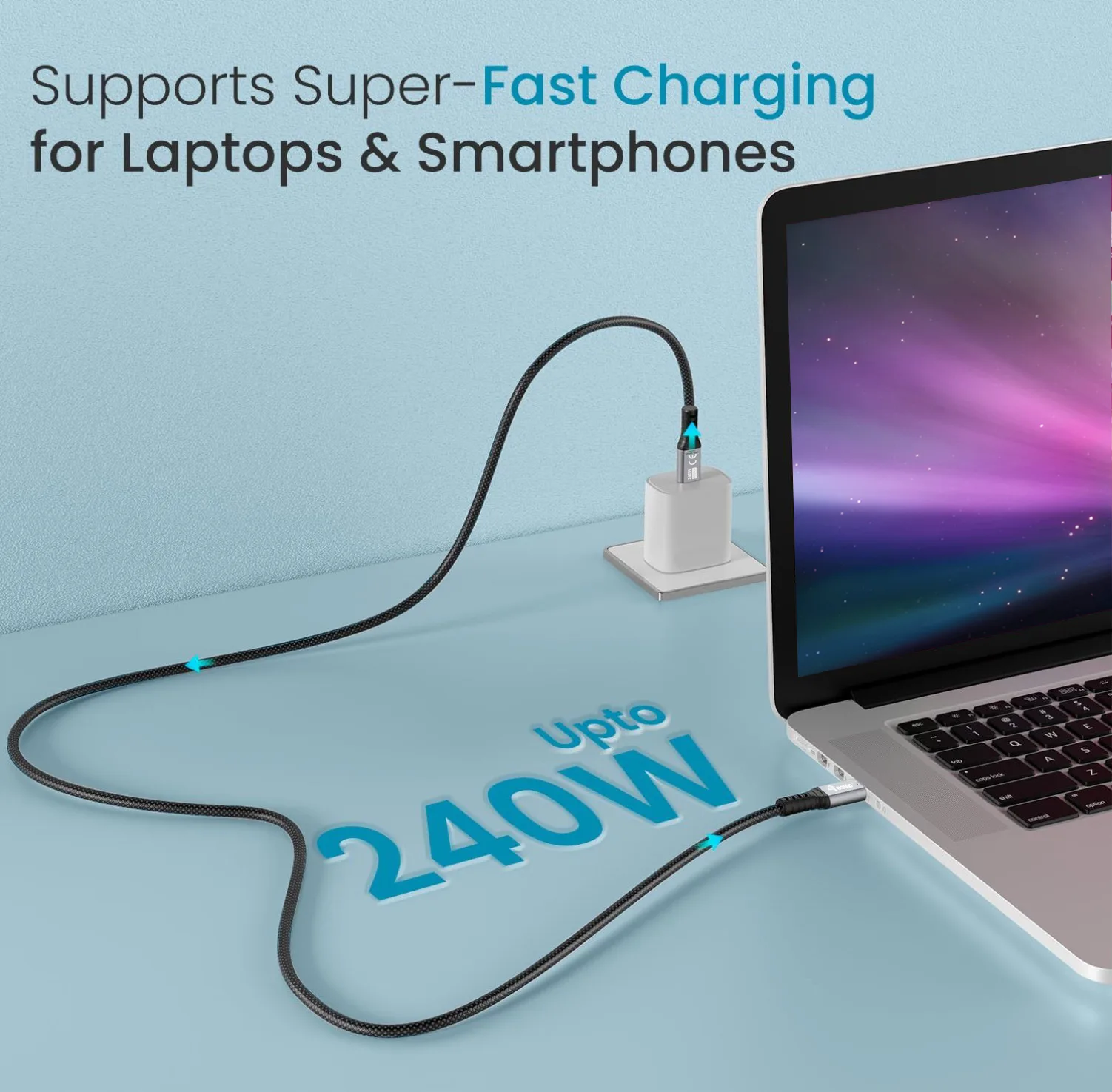 Equip Kabel Usb-C3.2->C Gen2x2 PD 240W St/St schwarz - - Digital/Daten - Kabel - Digital/Daten, Ansicht 4