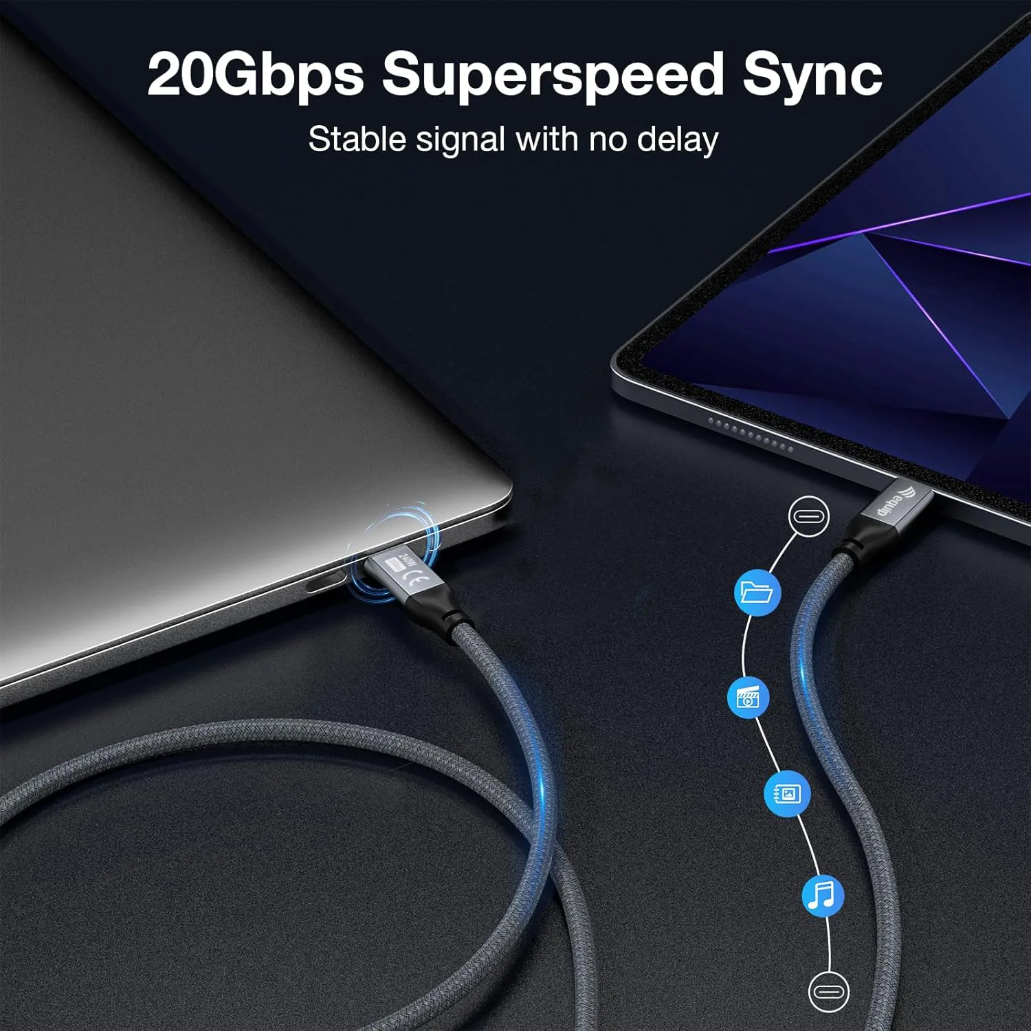 Equip Kabel Usb-C3.2->C Gen2x2 PD 240W St/St schwarz - - Digital/Daten - Kabel - Digital/Daten, Ansicht 3