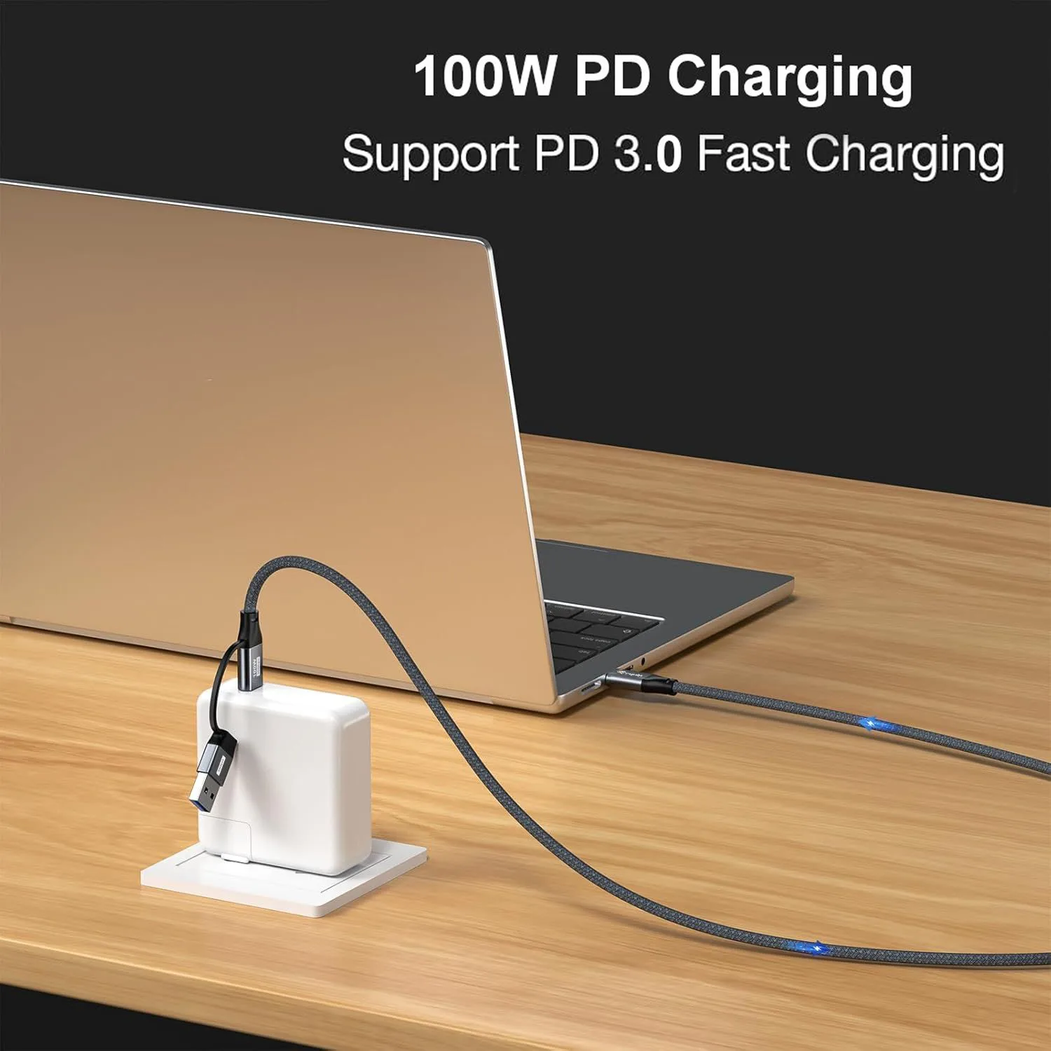 Equip Kabel USB-C3.2->C/A Gen2x2 PD100W St/St schwarz - Kabel - Digital/Daten, Ansicht 4