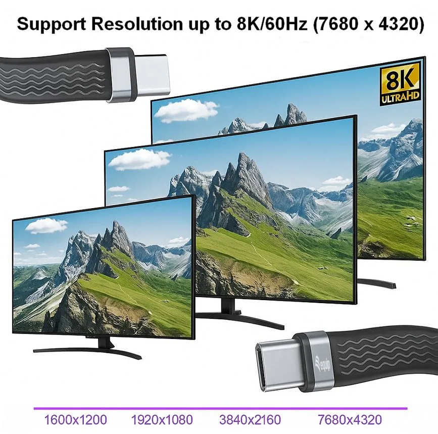 Equip Kabel USB-C4.0->C Gen3 PD240W Fl. St/St schwarz - Kabel - Digital/Daten, Ansicht 4