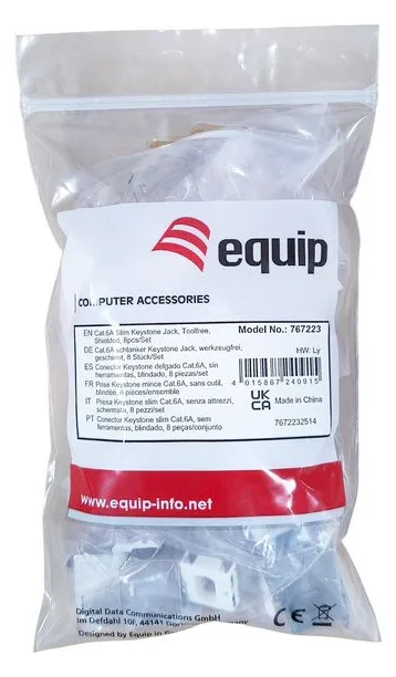 Equip Keystone Jack geschirmt Cat6A LSA schlank wzf.8Stk sil, Ansicht 2