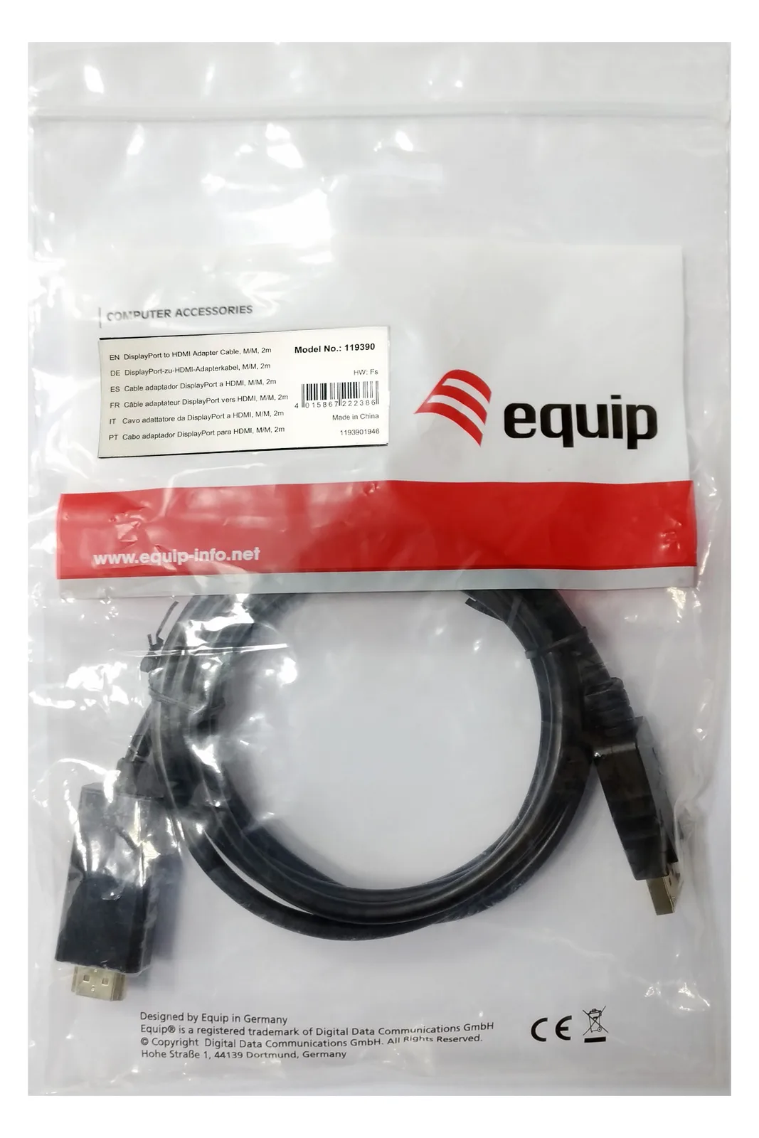 Equip Life - Adapterkabel - DisplayPort männlich zu HDMI männlich, Ansicht 2