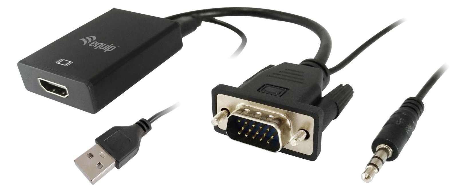 Equip Life - Videoadapter - HD-15 (VGA), mini-phone stereo 3.5 mm, USB (nur Strom)