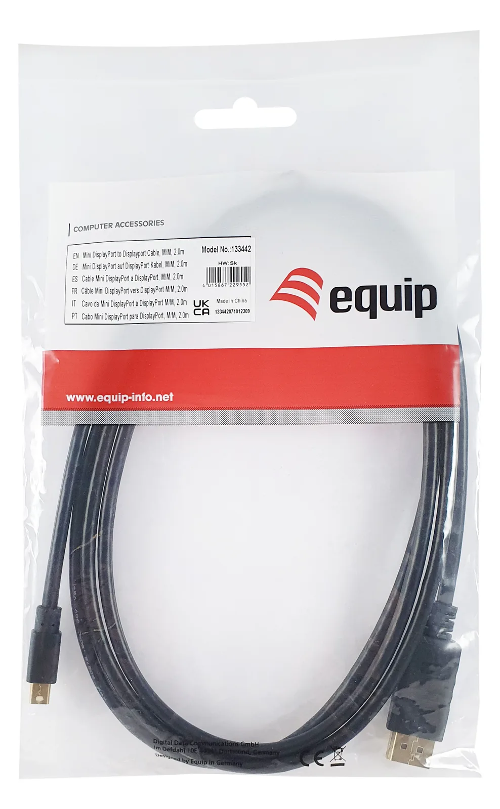 Equip Mini-DisplayPort-auf-Displayport-Kabel - M/M - 2,0m - 2 m - DisplayPort - Mini DisplayPort - Männlich, Ansicht 2