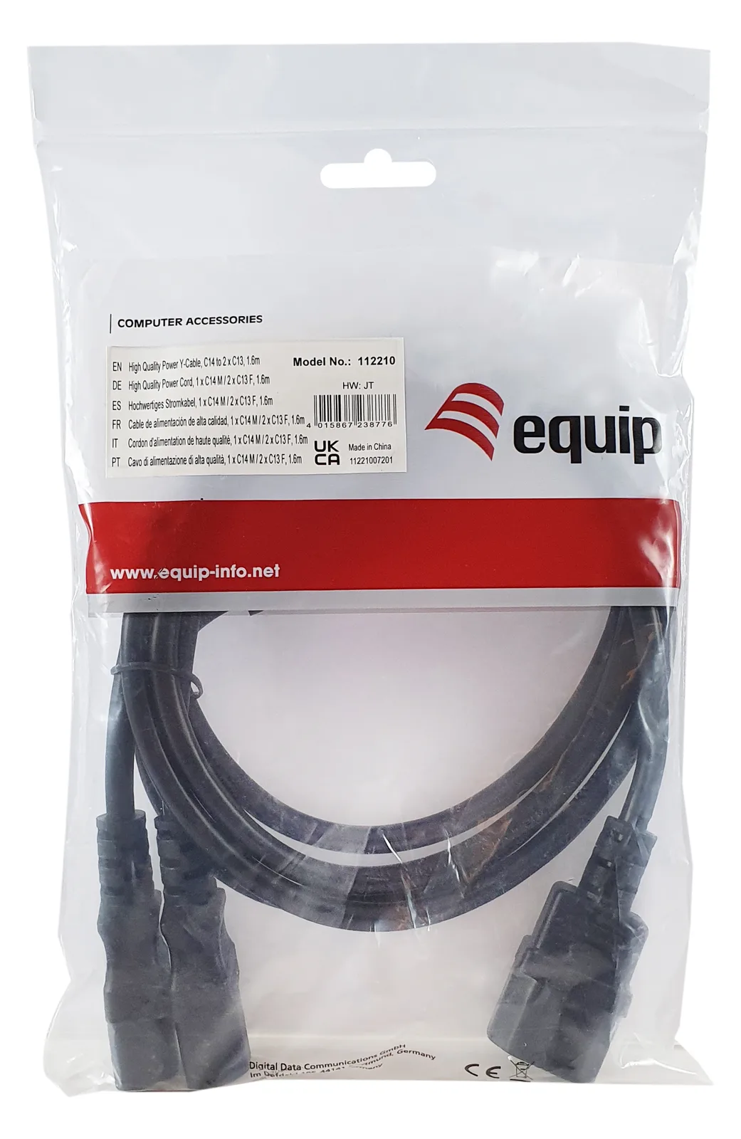 Equip Netz-Splitter - power IEC 60320 C13 zu IEC 60320 C14, Ansicht 2