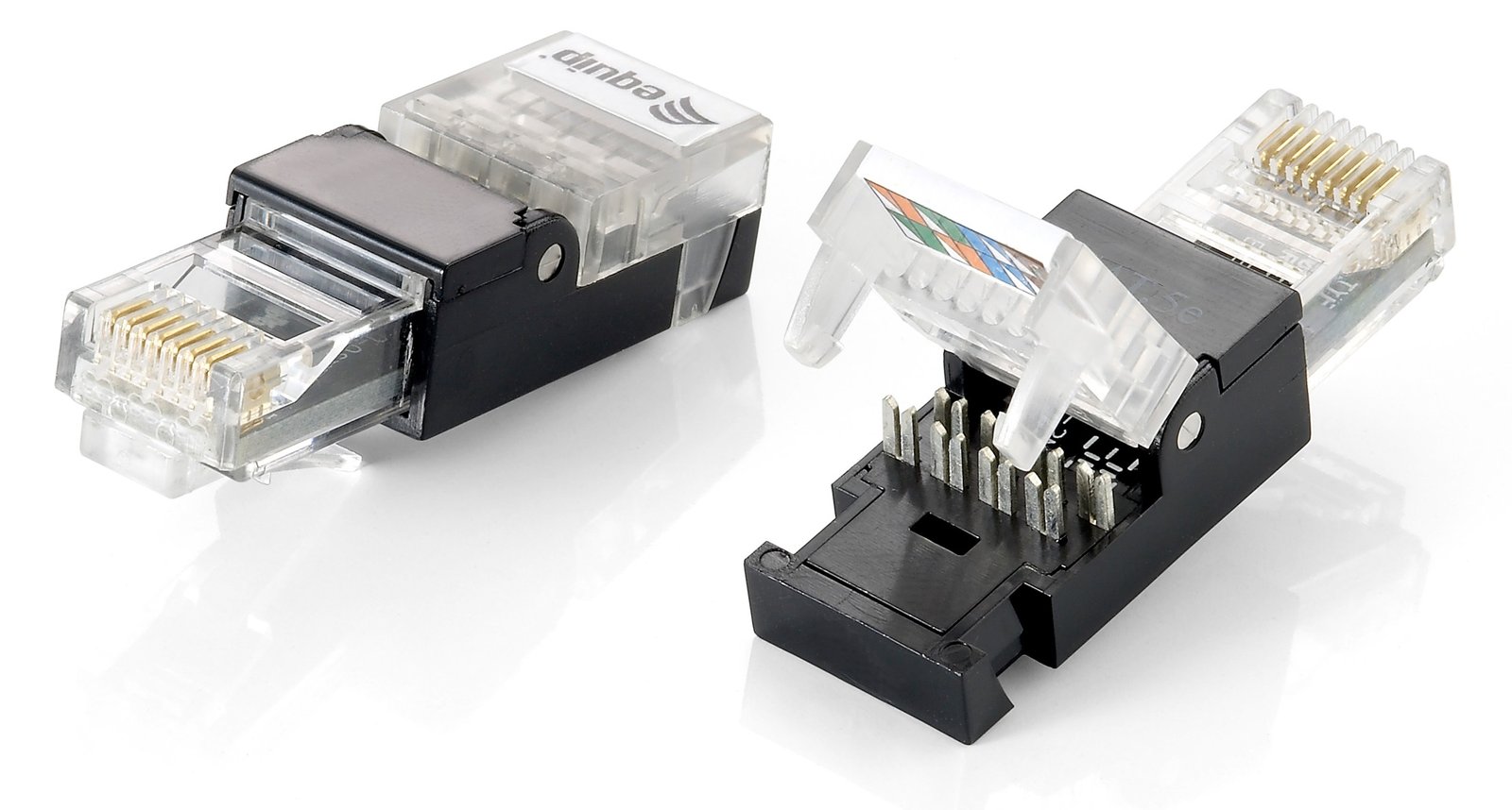 Equip Netzwerkanschluss - RJ-45 (M) - CAT 6 - Schwarz (Packung mit 2)