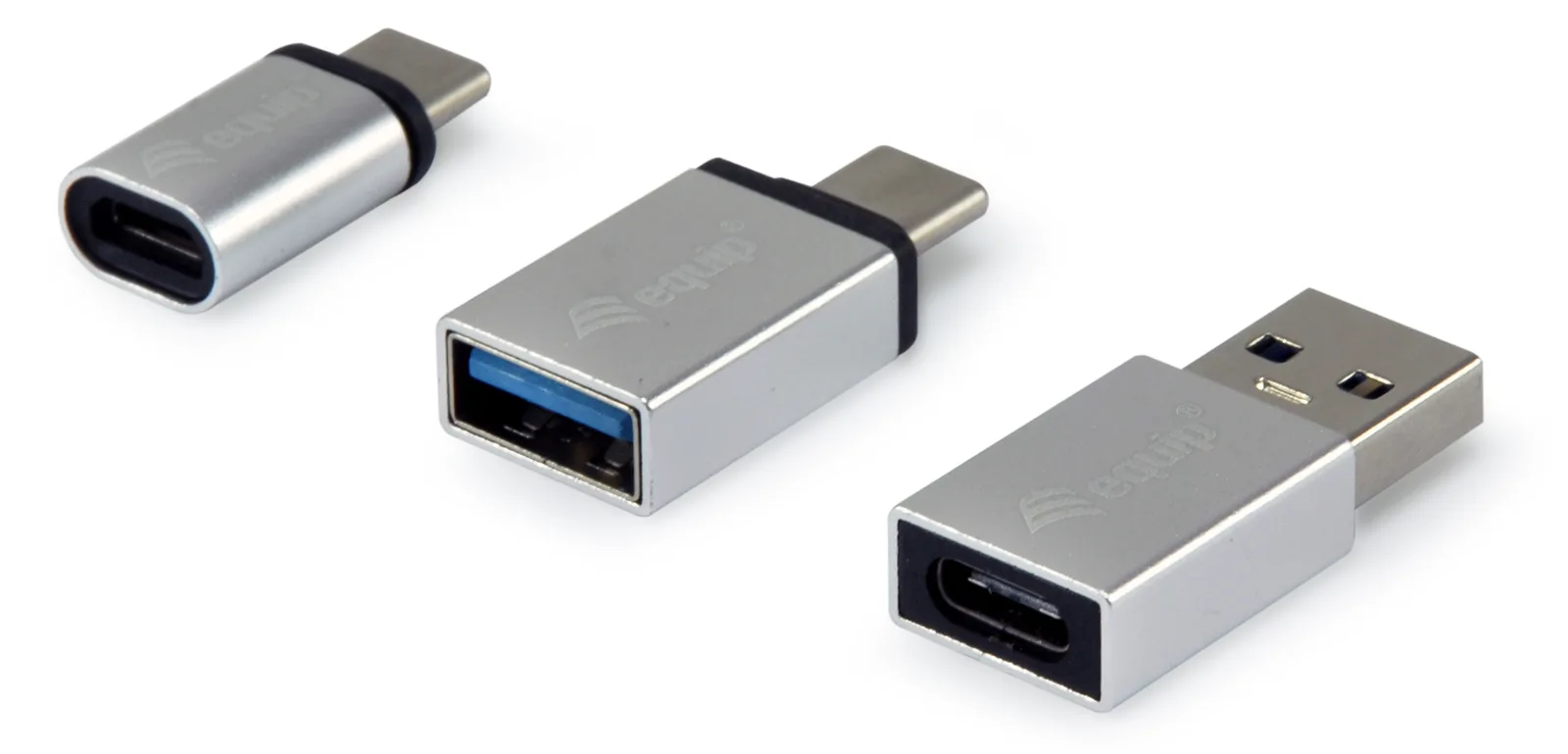 Equip OTG-Adapter für USB-C 3er Pack - USB C - USB C - USB A - USB A - Micro-USB - USB C - Silber, Ansicht 2