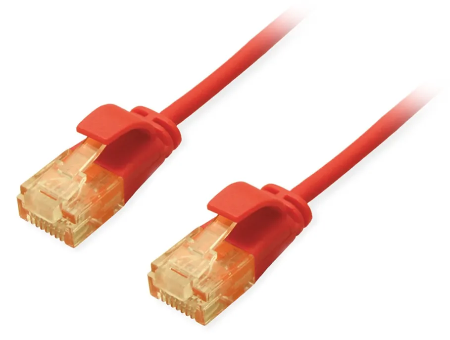 Equip Patchkabel Cat6A Slim U/UTP 2xRJ45 rot LSZH Polybeutel - Netzwerk - CAT 6a, Ansicht 2