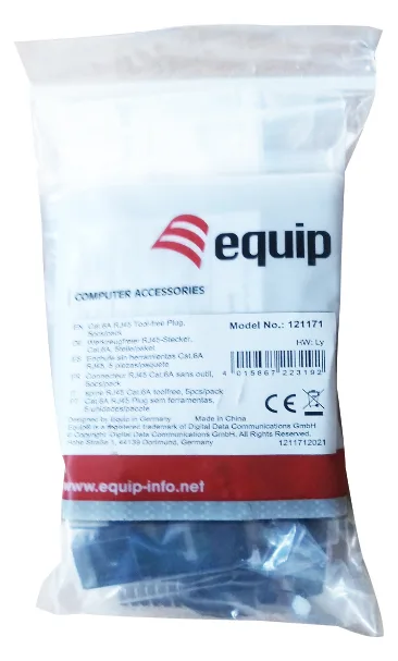 Equip Pro - Netzwerkanschluss - RJ-45 (M) - S/FTP - CAT 6a - durchsichtig (Packung mit 5), Ansicht 2