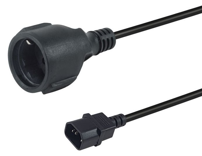 Equip Stromkabel C14 ->CEE 7/3 St/Bu schwarz - Strom/Netzteil - 0,25 m
