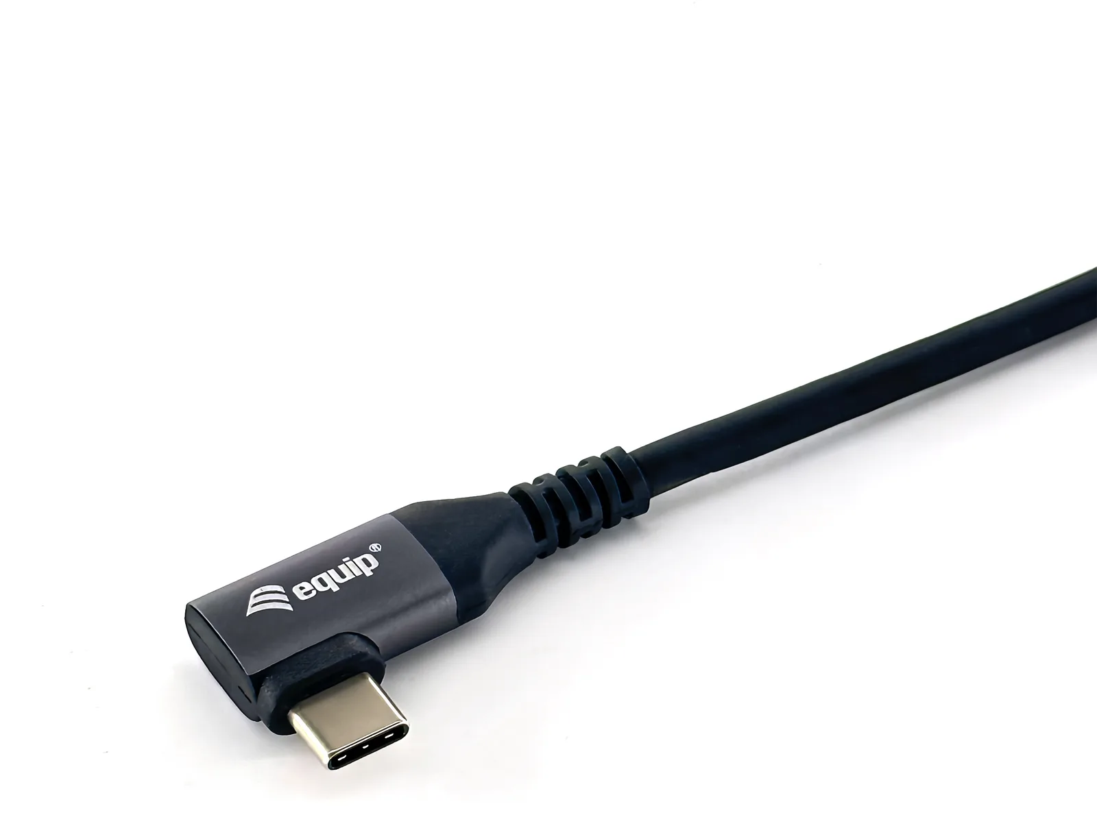 Equip USB 2.0 C auf C 90° abgewinkeltes Kabel - Stecker/Stecker - 1,0 m - 100 W mit Emark-Chip - 1 m - Schwarz, Ansicht 3