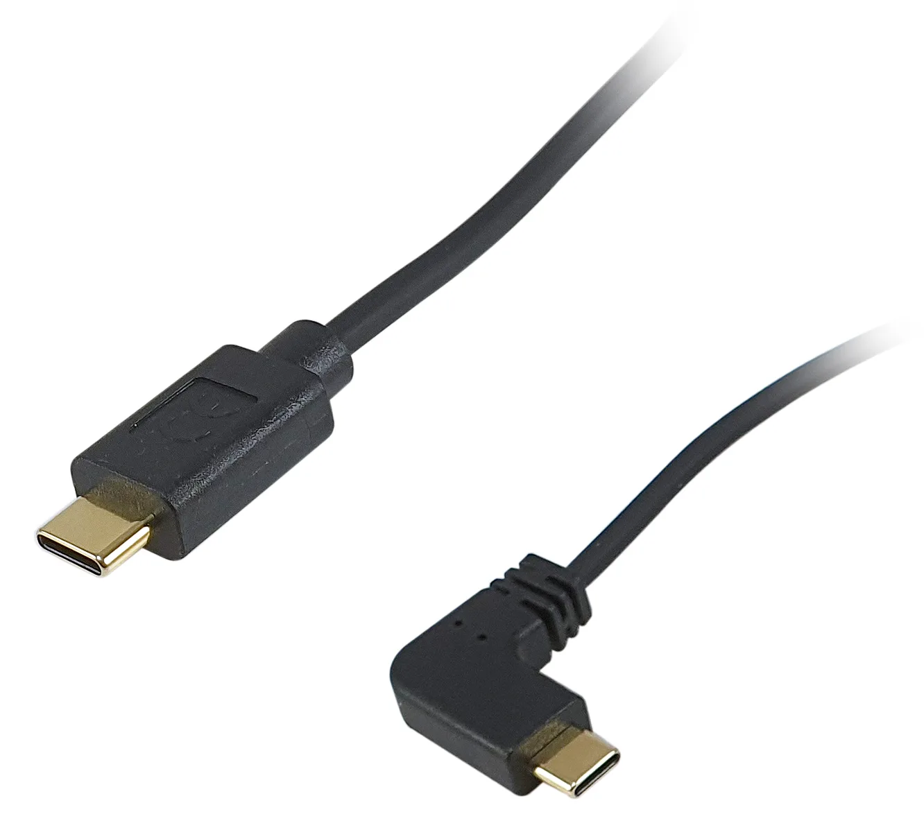 Equip USB 2.0 C auf C 90° abgewinkeltes Spiralkabel - Stecker/Stecker - 1 m - 1 m - USB C - USB C - USB 2.0 - Schwarz, Ansicht 3
