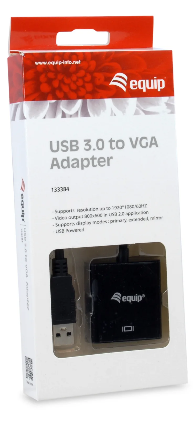 Equip USB 3.0 auf VGA Adapter - 3.2 Gen 1 (3.1 Gen 1) - USB Typ-A - VGA-Ausgang (D-Sub) - 1920 x 1080 Pixel, Ansicht 2