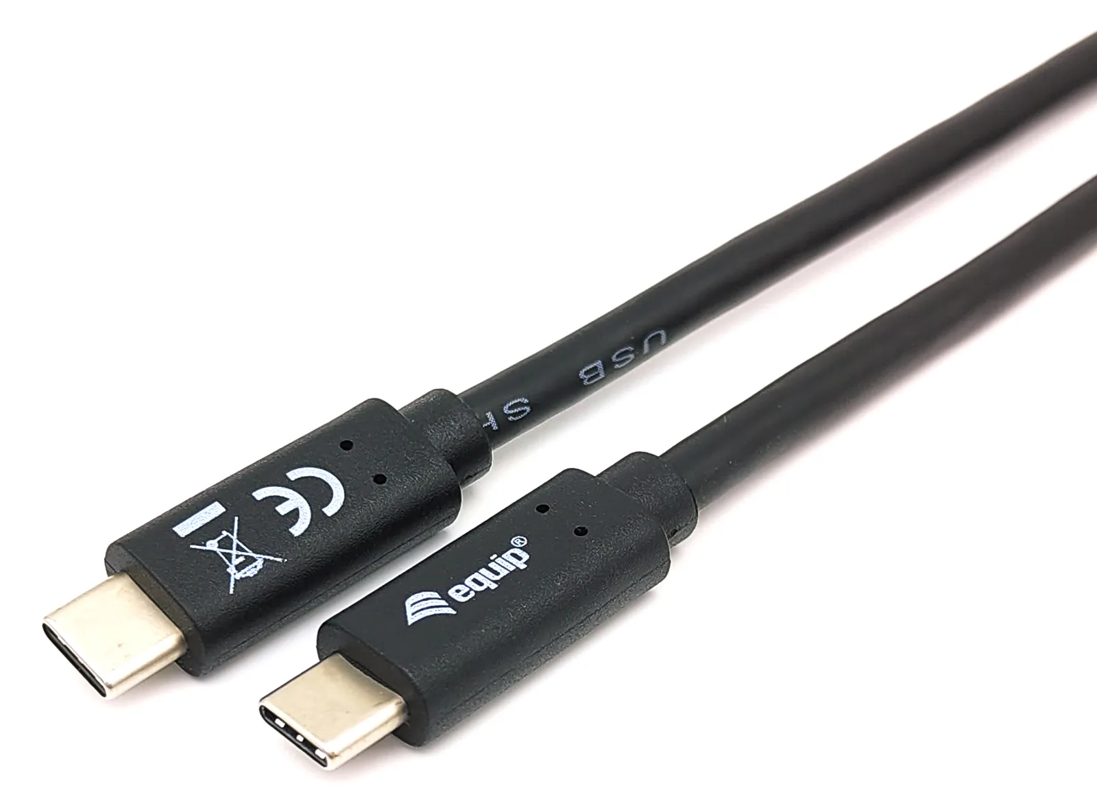 Equip USB 3.2 Gen 1x1 Typ C auf Typ C Kabel - M/M - 2.0 m - 2 m - USB C - USB C - USB 3.2 Gen 1 (3.1 Gen 1) Schwarz, Ansicht 3