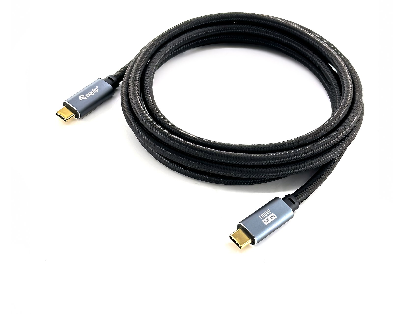 Equip USB 3.2 Gen 2 C-auf-C-Kabel - Stecker/Stecker - 2,0 m - 5 A - PD 100 W - 4K/60 Hz - 10 Gbit/s - 2 m - Schwarz von LumaTech