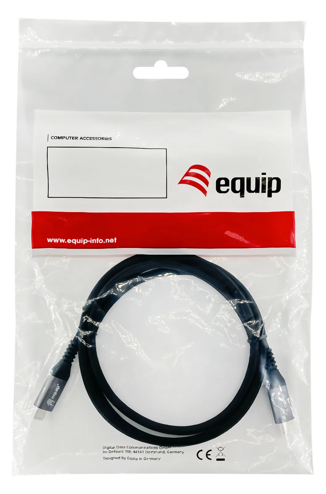 Equip USB 3.2 Gen 2 C-auf-C-Verlängerungskabel - M/F - 0,5 m - 4K/60 Hz - 10 Gbit/s - 0,5 m - Schwarz, Ansicht 3