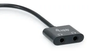 Equip USB C auf Dual 3,5 mm Kopfhörer DAC Adapter - USB C - Männlich - 2 x 3.5mm - Weiblich - 0,15 m - Schwarz, Ansicht 2