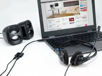Equip USB C auf Dual 3,5 mm Kopfhörer DAC Adapter - USB C - Männlich - 2 x 3.5mm - Weiblich - 0,15 m - Schwarz, Ansicht 4