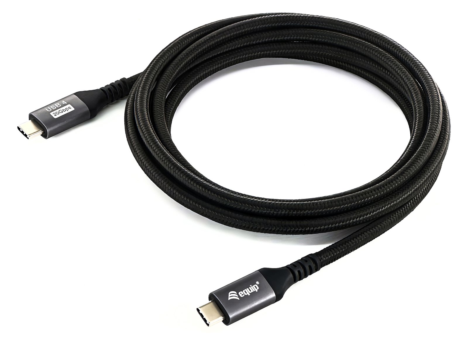 Equip USB4 Gen 2x2 C-auf-C-Kabel - Stecker/Stecker - 2.0 m - 4K/60 Hz - 20 Gbit/s - PD 100 W - 2 m - Schwarz von LumaTech