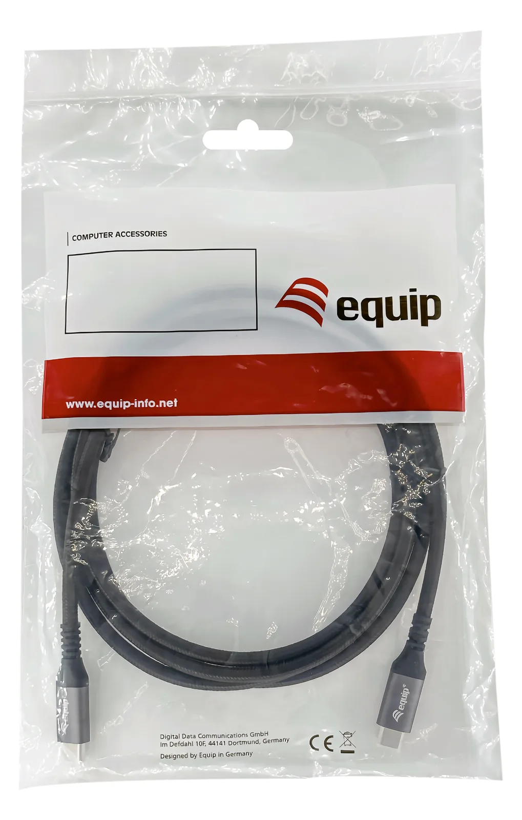 Equip USB4 Gen 2x2 C-auf-C-Kabel - Stecker/Stecker - 2.0 m - 4K/60 Hz - 20 Gbit/s - PD 100 W - 2 m - Schwarz, Ansicht 2