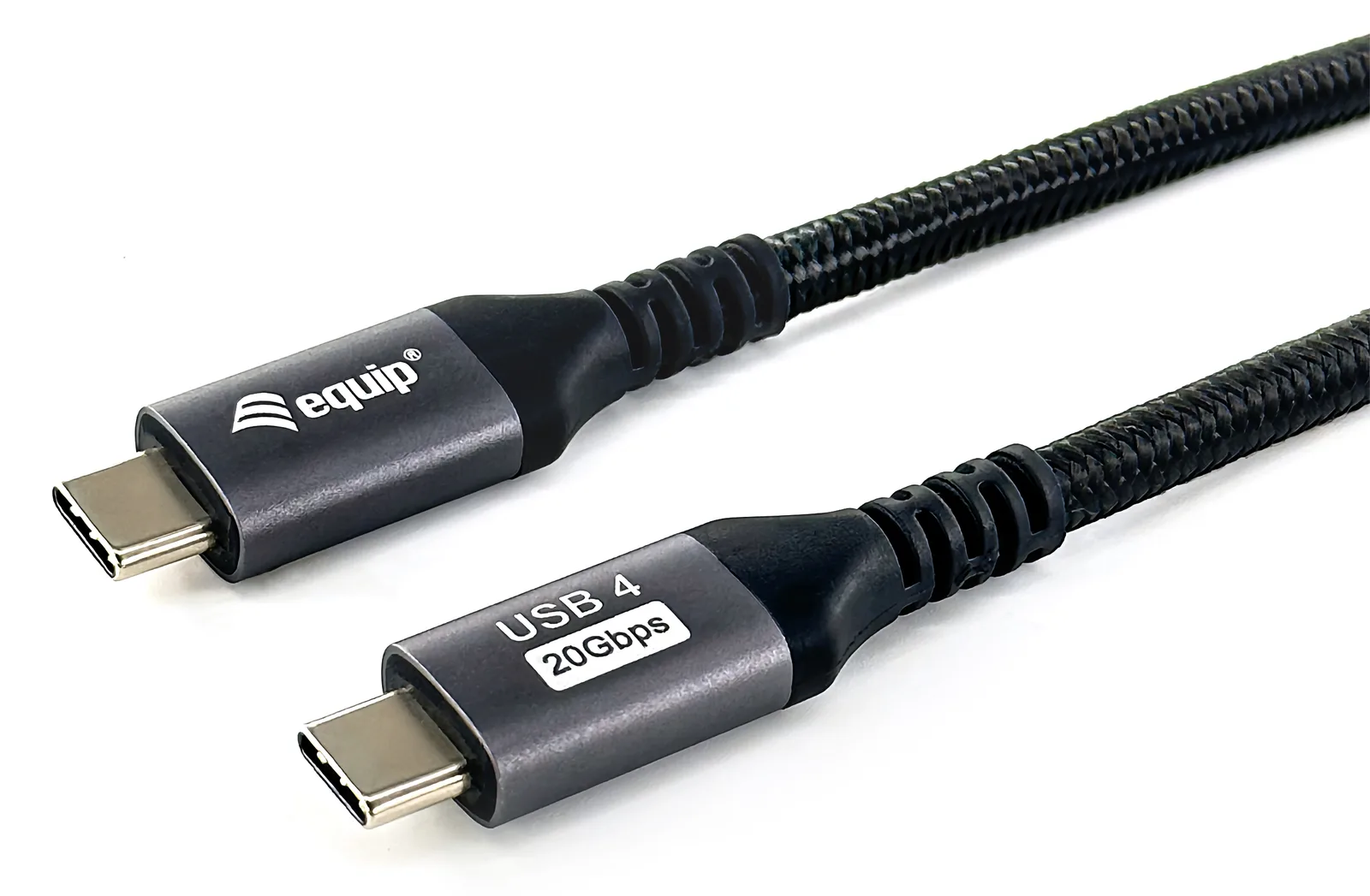 Equip USB4 Gen 2x2 C-auf-C-Kabel - Stecker/Stecker - 2.0 m - 4K/60 Hz - 20 Gbit/s - PD 100 W - 2 m - Schwarz, Ansicht 3