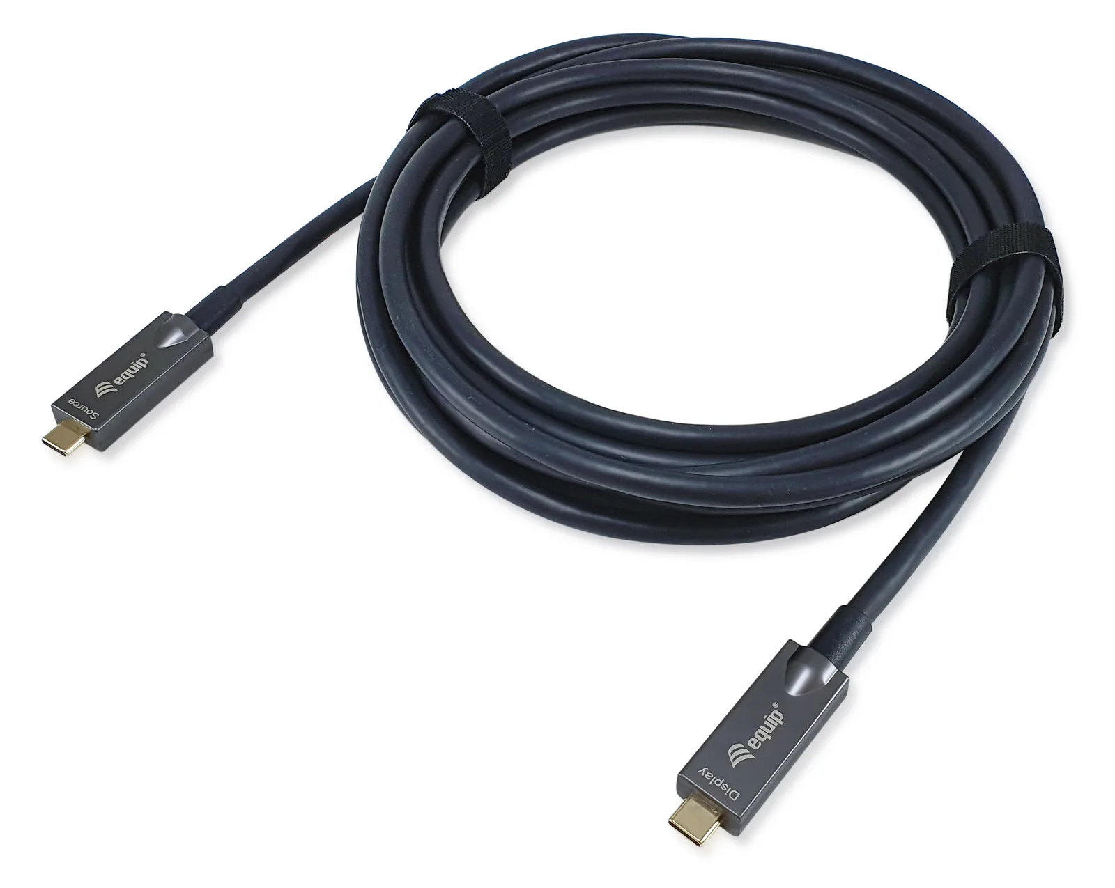 Equip USB-C Aktives optisches Kabel - M/M - 5.0m - PD 60W - 4K/60Hz - 10Gbps - Video+Data+PD - 5 m - 10 Gbit/s - Schwarz, Ansicht 2