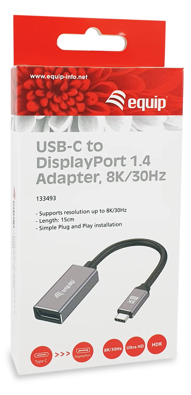 Equip Videoadapter - 24 pin USB-C (M) zu DisplayPort (W), Ansicht 3